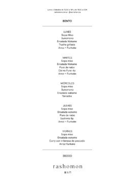 Menu bento 